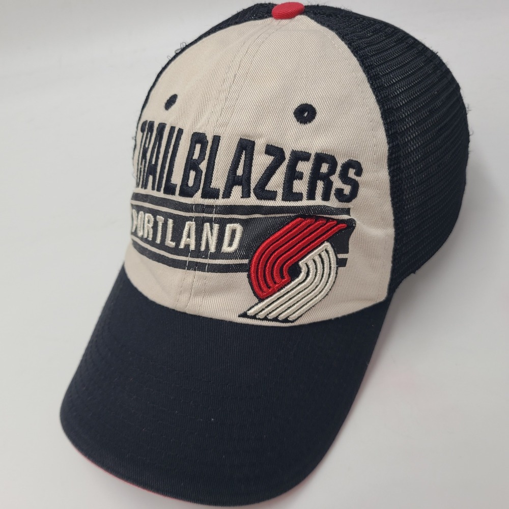Portland Trail Blazers Hat Snapback Trucker Mesh Fan Favorite Black Beige NBA